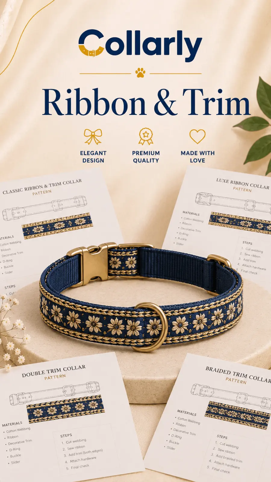 Ribbon & Trim Collar Patterns