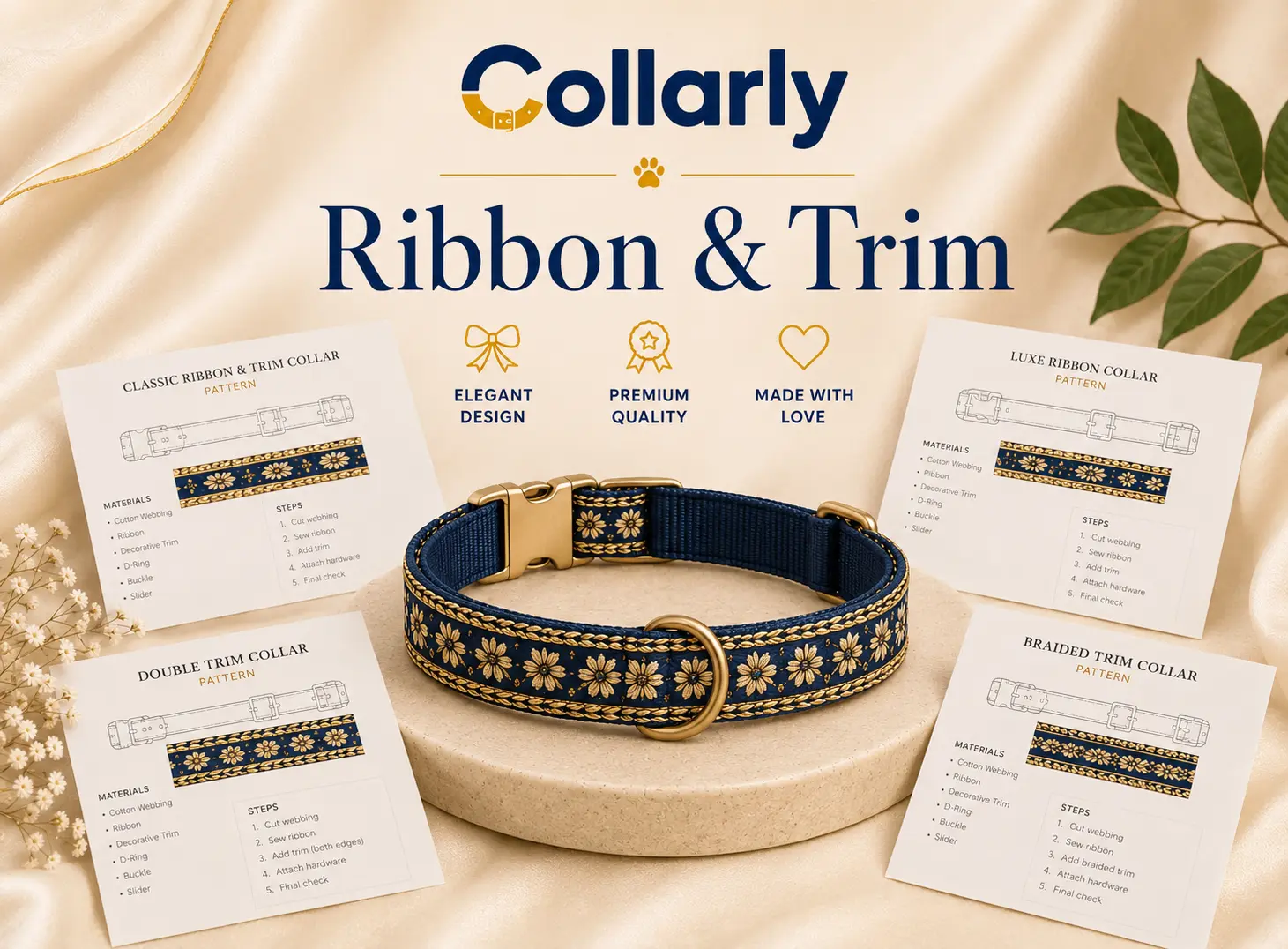 Ribbon & Trim Collar Patterns